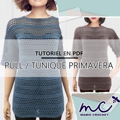 Pull / Tunique Primavera Mamie Crochet tuto pdf