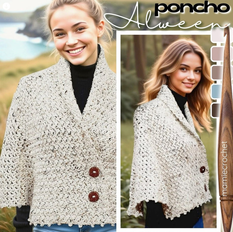 Poncho Alween Mamie Crochet tutoriel pdf