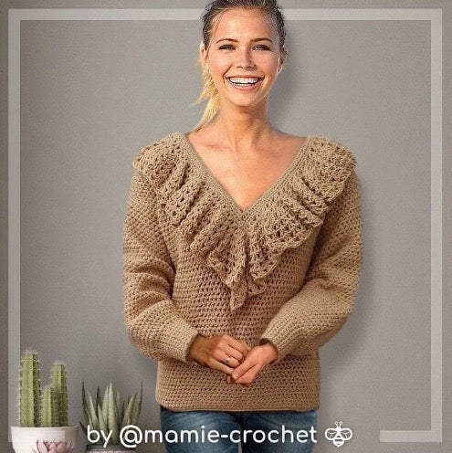Pull à volant Séléna Mamie Crochet tuto pdf