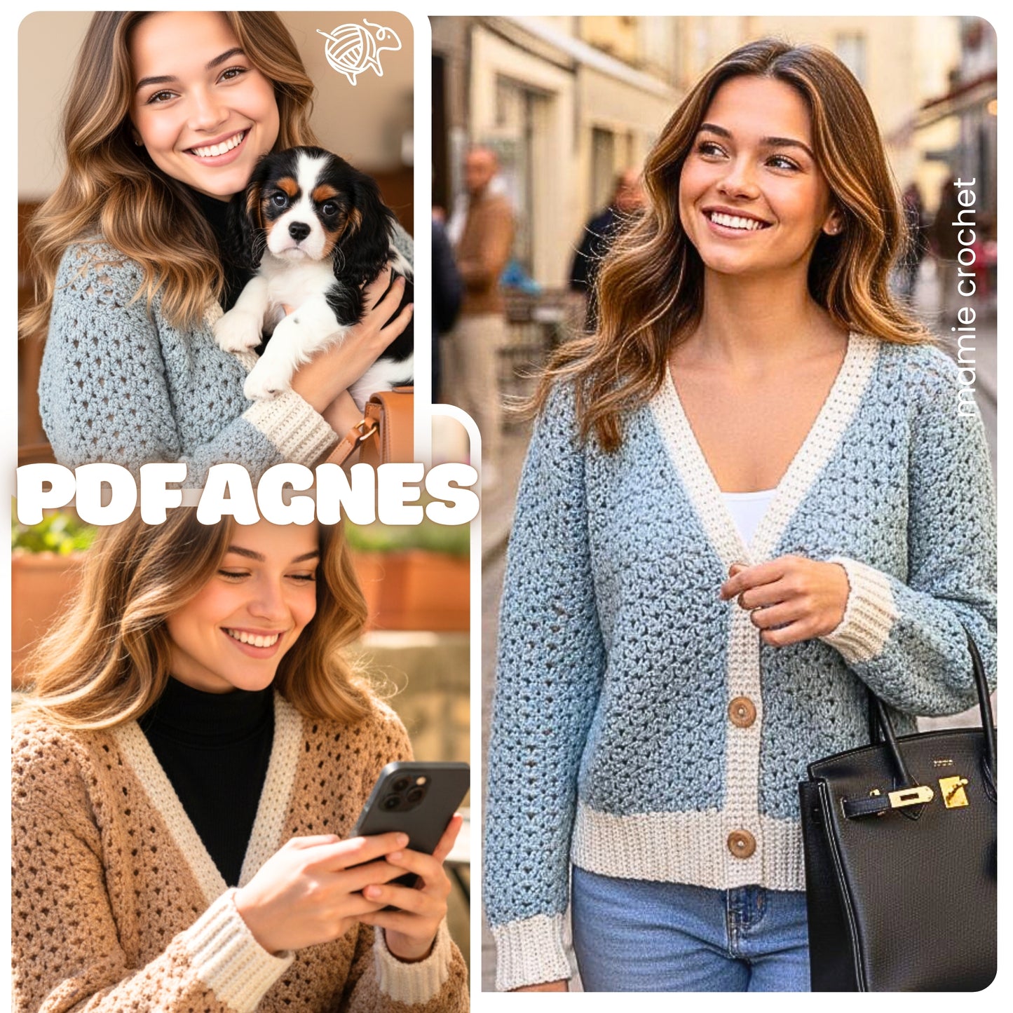 Cardigan Agnès Mamie Crochet tuto pdf