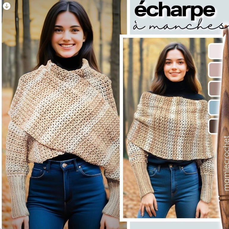 Echarpe à manche Auriane Mamie Crochet tuto pdf