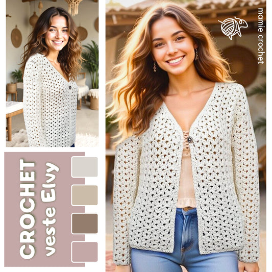 Veste Elvy Mamie Crochet tuto pdf